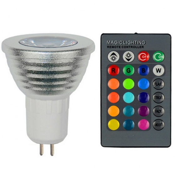 4 Stück 3W GU5.3 LED RGB Strahler Dimmbar Lampe Leuchtmittel Glühbirne mit Fernbedienung