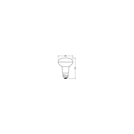 OSRAM Spot R80 LED LED-Klarglas - 9,6 W-Äquivalent 100WE27 - Warmweiß