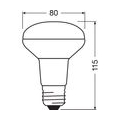 OSRAM Spot R80 LED LED-Klarglas - 9,6 W-Äquivalent 100WE27 - Warmweiß