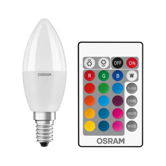 OSRAM LED STAR CLASSIC B 40 BOX K REMOTE Warmweiß, RGB SMD Matt E14 Kerze