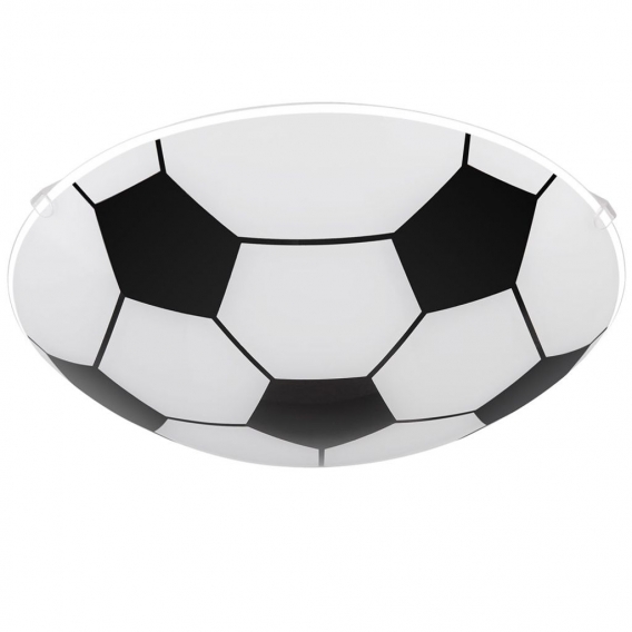 RGB LED Deckenlampe, Fußball-Design, Glas, schwarz weiß, LEMMI