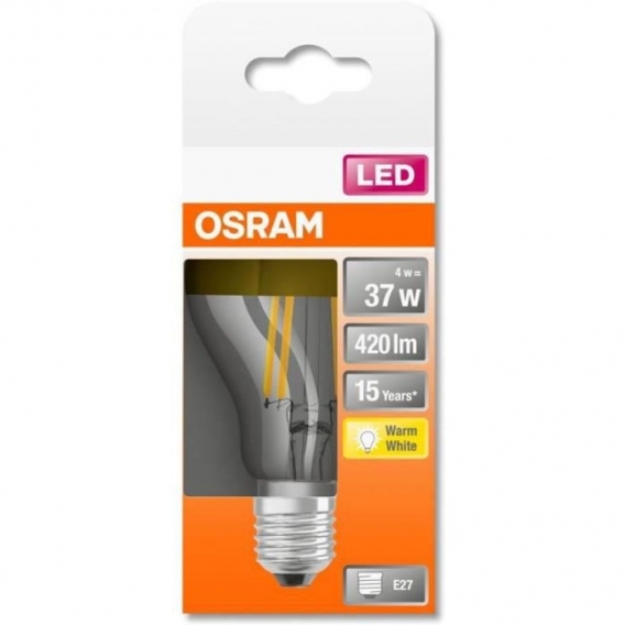 OSRAM Standard LED-Lampe aus klarem Gold Spiegelfilament - 4W-Äquivalent 37 E27 - Warmweiß