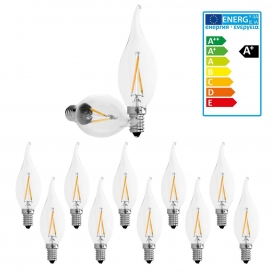 More about ECD Germany 10er Pack LED Windstoß Kerze Filament E14 2W - Warmweiß 2800K - 204 Lumen - 120° Abstrahlwinkel - AC 220-240V - erst