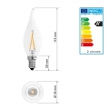 ECD Germany 10er Pack LED Windstoß Kerze Filament E14 2W - Warmweiß 2800K - 204 Lumen - 120° Abstrahlwinkel - AC 220-240V - erst