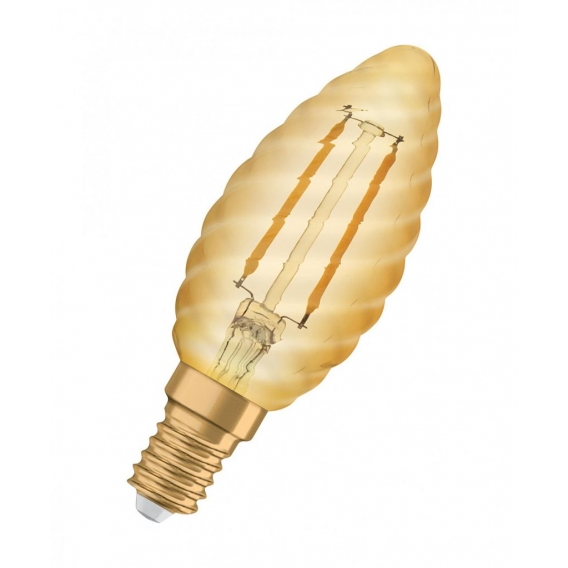 OSRAM LED VINTAGE 1906 CLASSIC BW 12 FS Warmweiß Filament Gold Gedreht E14 Kerze