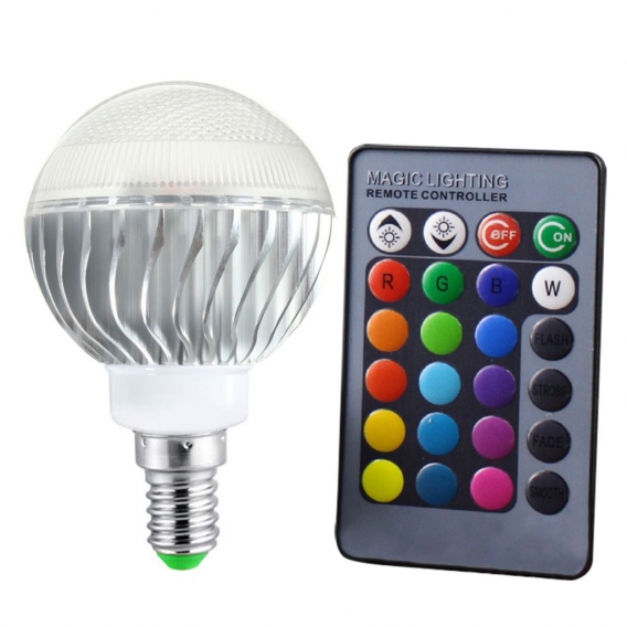 E14 3W LED RGB Glühbirne Dimmbar Lampe Licht Birne Leuchtmittel mit Fernbedienung