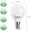 Aigostar LED Lampe Birnen E14, 5W, Kaltweiß Licht 6400K, 425 Lumen, Abstrahlwinkel 230 Grad, 5er Pack, Kugel, Energiespar [Energ