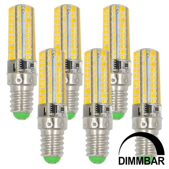 6 Stück Dimmbar E14 LED Lampe 7W LED Licht Kaltweiß 6500K LED Leuchtmittel Ersatz 55W Halogen Glühbirne 550LM Nicht Dimmbar, AC 