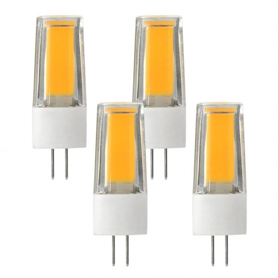 4-er Pack Flimmerfrei G4 5W ＝ 40W LED Licht Keramik + PC Warmweiß 1X5W COB AC/DC 12V