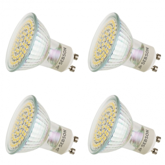 4x LED Lampe GU10 warmweiss 4W / 30W Leuchtmittel Strahler Spot 230V SEBSON