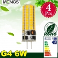 4x MENGS G4 6W LED Birne Lampen Stiftsockel Leuchtmittel AC/DC 12V 560LM Warmweiß