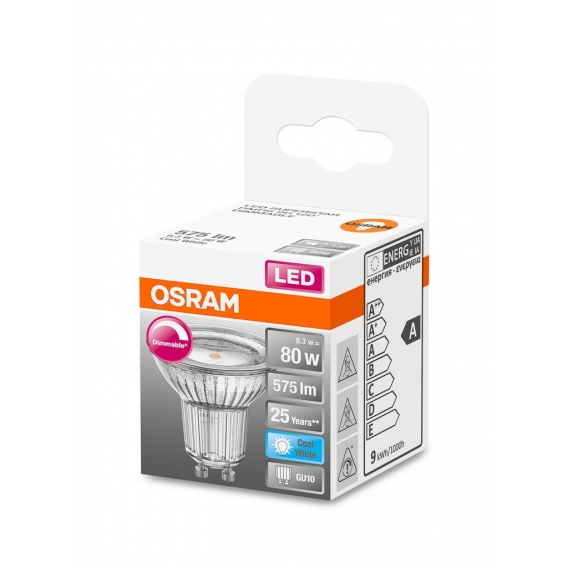 OSRAM LED SUPERSTAR PAR16 80 (120°) BOX DIM Kaltweiß SMD Matt GU10 Spot