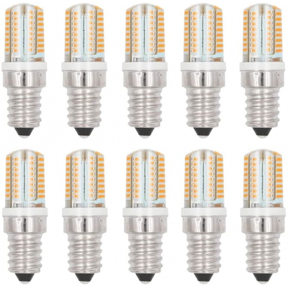 10 Stück Dimmbar E14 LED Lampe 3W AC 220-240V Warmweiß 3000K 64x3014 SMD Mit Silikon Mantel