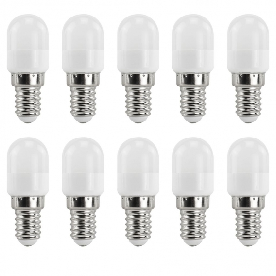 10 Stück E14 2W LED Kühlschrank Birne Lampe AC 220-240V Warmweiß 3000K 8x2835 SMD Mit PC Mantel