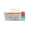 OSRAM LED BASE PAR16 50 (36°) FS Kaltweiß SMD Klar GU10 Spot 3er Pack