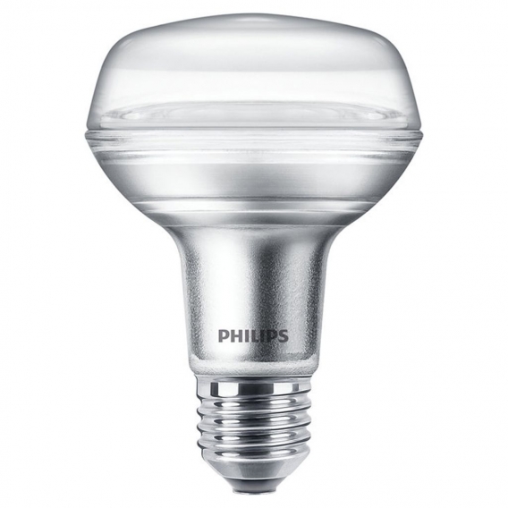 Philips LED Lampe ersetzt 60W, E27 Reflektor R80, klar, warmweiß, 345 Lumen, nicht dimmbar, 1er Pack