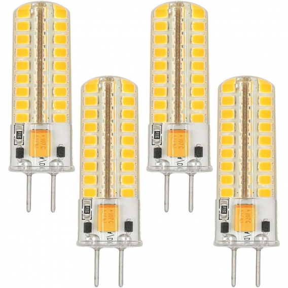 4 Stück GY6.35 5W LED Lampe Warmweiß 3000K AC/DC 12V 72x2835 SMD Mit Silikon Mantel