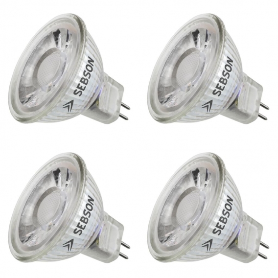 4x LED Lampen MR16 GU5.3 5W Leuchtmittel 12V warmweiß 3000K 36° Spot SEBSON