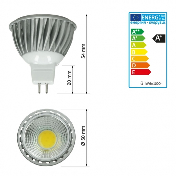 ECD Germany 10er Pack MR16 LED Spot 6W - DC 12V - 378 Lumen - 60° Abstrahlwinkel - Warmweiß 2800K - ersetzt 40W Halogen - nicht 