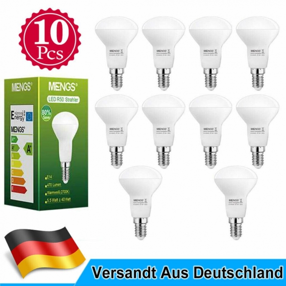 E14 5,5 W ＝ 40 W LED-Opalscheinwerfer R50 mit LED-Lampe aus thermischem Kunststoff AC 220-240 V 470 lM in Warmweißer Energiespar