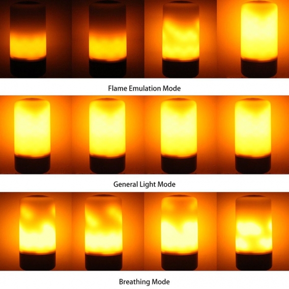 E27 9W LED Flamme Glühbirne 3 Beleuchtungsmodi 99Leds Dekorative Atmosphäre Flammen Lampe