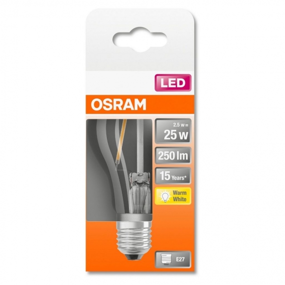 OSRAM LED STAR CLASSIC A 25 BOX Warmweiß Filament Klar E27 Glühlampe