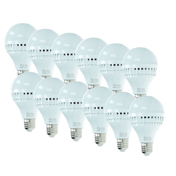 ECD Germany 12er Pack E27 LED Lampe Birne 9W - AC 220-240V - 584 Lumen - 270° Abstrahlwinkel - Kaltweiß 6000K - ersetzt 60W Glüh