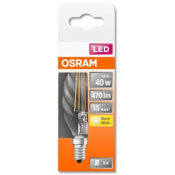 OSRAM LED-Glühbirne verdrillte Flamme klares Filament - 4 W ＝ 40 W - E14 - Warmweiß