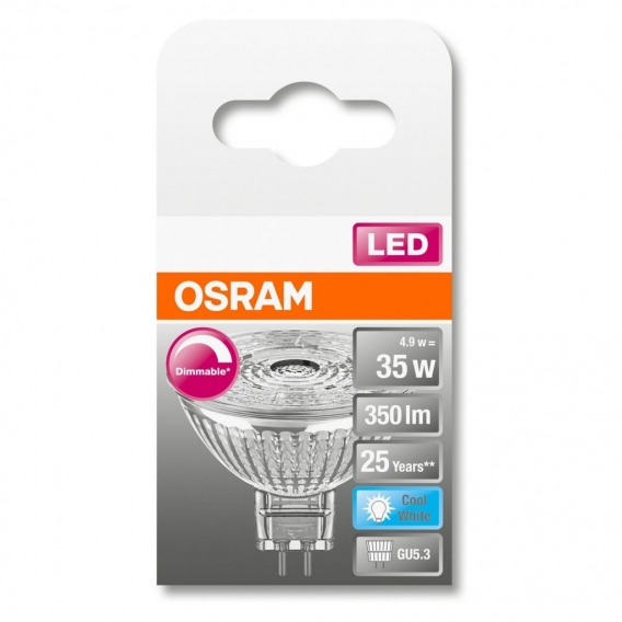 OSRAM LED SUPERSTAR MR16 35 (36°) BOX DIM Kaltweiß SMD Klar GU5.3 Spot