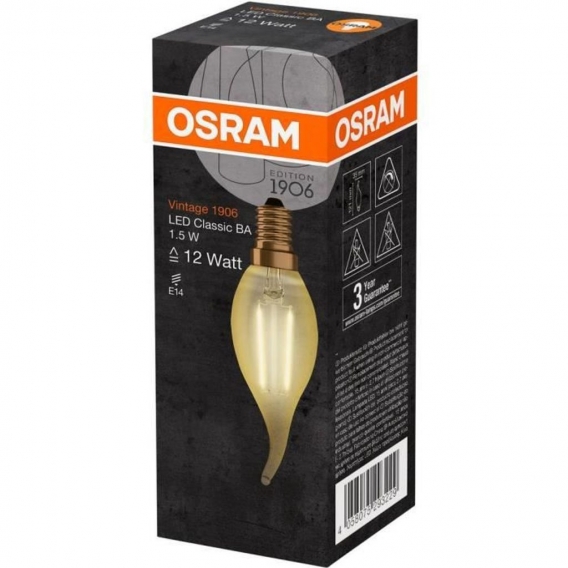 OSRAM Edition 1906 Glühbirne Flame Blast LED Klargold-Filament - 1,5 W ＝ 12 W - E14 - Warmweiß