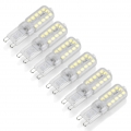 6x G9 LED Glühbirne Warmweiß Halogen Leuchtmittel SMD 2835 AC220V Dimmbar Birne, 5W