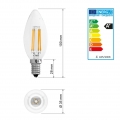 ECD Germany 10er Pack LED Kerze Filament E14 4W - Warmweiß 2800K - 414 Lumen - 120° Abstrahlwinkel - AC 220-240V - erstezt 20W G