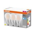 OSRAM LED BASE Classic A75, matte Filament LED-Lampen aus Glas für E27 Sockel, Birnenform, Kaltweiß (4000K), 1055 Lumen, Ersatz 