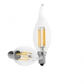 ECD Germany 5er Pack E14 LED Windstoß Kerze Filament 4W - AC 220-240V - 414 Lumen - 120° Abstrahlwinkel - Warmweiß 2800K - erset