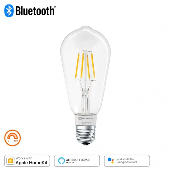 LEDVANCE SMART+ LEDISON 50 FS DIM Warmweiß Bluetooth Klar E27 Glühlampe