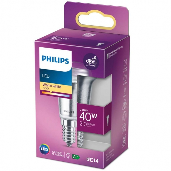 Philips LED Lampe ersetzt 40W, E14 Reflektor R50, warmweiß, 210 Lumen, nicht dimmbar, 1er Pack