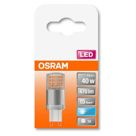 OSRAM LED STAR PIN 40 (300°) BOX K Kaltweiß SMD Klar G9 Stiftsockellampe