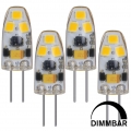 4 Stück Dimmbar G4 LED Lampe 1.5W AC/DC 12V Warmweiß 3000K 6x2835 SMD Mit Silikon Mantel