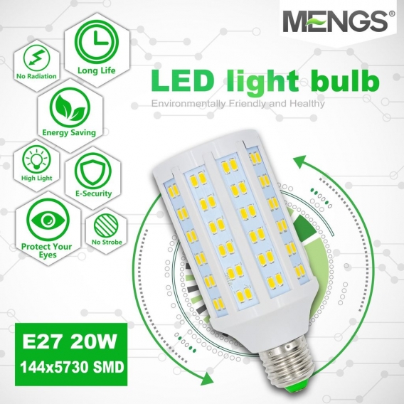 2 Stück E27 LED Lampe 20W Warmweiß 3000K AC 85-265V 144x5730 SMD