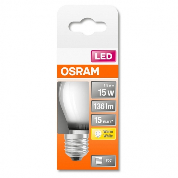 OSRAM LED STAR CLASSIC P 15 BOX Warmweiß Filament Matt E27 Tropfen