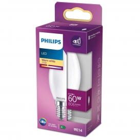 More about Philips LED Lampe ersetzt 60W, E14 Kerzenform B35, weiß, warmweiß, 806Lumen, nicht dimmbar, 1er Pack