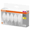 OSRAM LED BASE Classic B40, matte Filament LED-Lampen aus Glas für E14 Sockel, Kerzenform, Warmweiß (2700K), 806 Lumen, Ersatz f