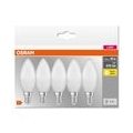 OSRAM LED BASE Classic B40, matte Filament LED-Lampen aus Glas für E14 Sockel, Kerzenform, Warmweiß (2700K), 806 Lumen, Ersatz f