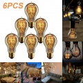 Melario E27 6er Edison Vintage LED Lampe Filament Nostalgie Glühbirne Bulbs Warmweiß Set