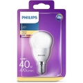 Philips 4 x LED Tropfenform Matt P45 Weiß 5,5W＝40W 470lm E14 2700K Warmweiß