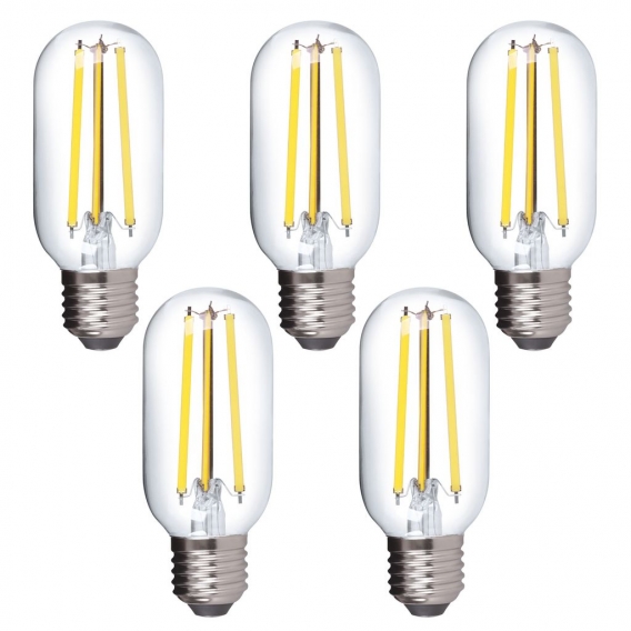 5x E27 LED Leuchtmittel 10W 230V neutralweiß 4000K Form T45 Ø45mm Lampen Filament Retro 1525 Lumen 5er Pack