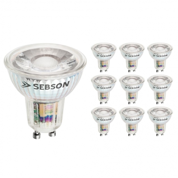 10x LED Lampen GU10 5W warmweiss RA95 flimmerfrei 230V LED Leuchtmittel SEBSON