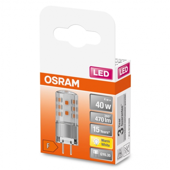 OSRAM LED Star PIN 35, LED-Pinlampe für GY6.35 Sockel, Warmweiß (2700K), 320 Lumen, Ersatz für herkömmliche 35W-Glühbirnen, 1er-