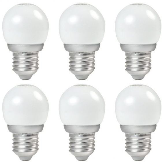 6X E27 3W ＝ 20W G45 LED Globus Lampe Aluminium + Glasabdeckung Warmweiß 170LM AC 220-240V