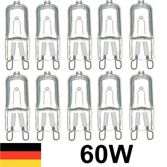 Miixia 10 Stücke G9 Halogenlampe 60W Watt 220V-240V Warmweiß Leuchtmittel Birne